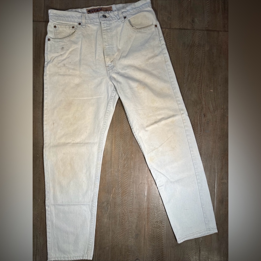 Vintage Levis SilverTab Jeans Mens 36x30 Straight Relaxed Cotton Light Wash 90s